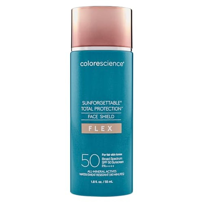 Colorescience Total Protection Face Shield Flex SPF 50, Zinc Oxide Formula, Fair, 1.8 fl. oz (Pack of 1)