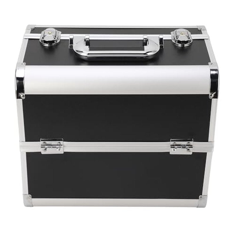 Portable Makeup Case Large Space Portable Multilayer Makeup Case, Novel Design Cosmetic Train Case for Artists, Family and Friends (Black)