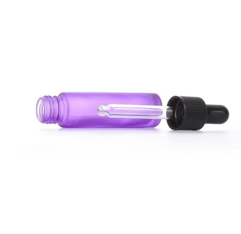 YORROR 10 Pcs 10ml Purple Frosted Glass Dropper Bottle with Eye Dropper,Empty Refillable Dropper Bottle Travels Bottle for Essential Oils,Aromatherapy,Perfume,Cosmetic,Laboratory