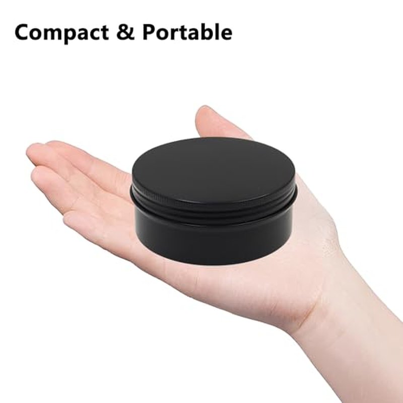 Aluminum Tin Jars Containers,ULIFESTAR Leak Proof Cosmetic Tin Jars Containers,Round Tin Cans with Lids,10PCS Black Cosmetic Sample Refillable Containers for Spice (8.8 ounces 100*40mm/3.93*1.57")