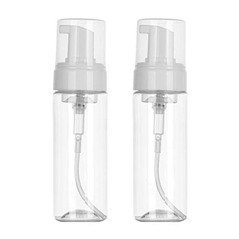 Beoncall Foaming Dispenser Bottle 7oz Transparent Empty Spray Bottles 2Pcs Plastic Foam Pump Bottle Travel Soap Bottle Portable Foam Bottle (200ml)