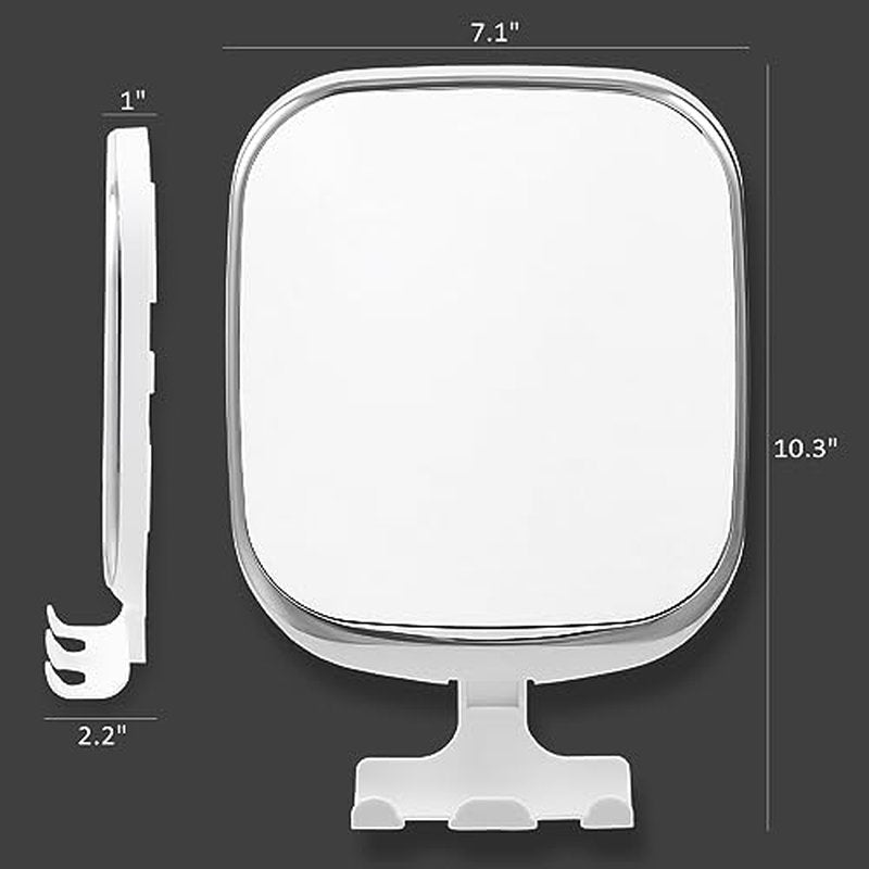 TAILI Shower Mirror Fogless with Razor Holder, Anti Fog Mirror for Shaving Suction for Men, Fogless Mirror Shatterproof & Waterproof, Removable, Wall Mounted (White)