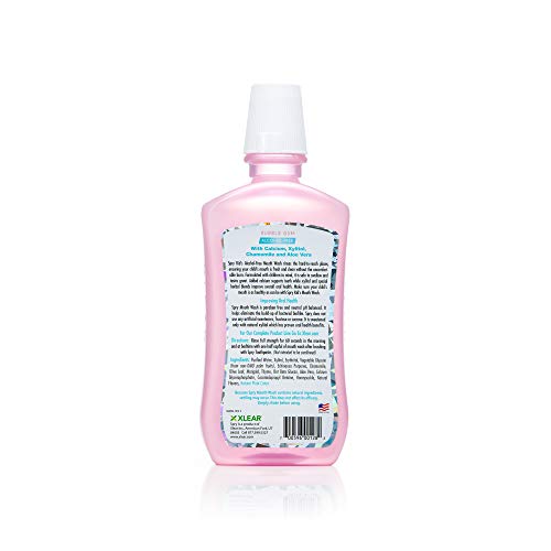 Spry Xylitol Mouthwash Fluoride Free with Enamel Support, Gentle, Natural Bubble Gum - 16 fl oz (Pack of 1)