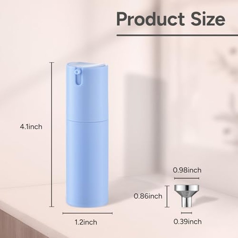 Lulupack 1 oz Airless Pump Bottles, Travel Lotion Container, Skincare Containers for Moisturizer (Plastic, Matte Blue, 3Pcs)