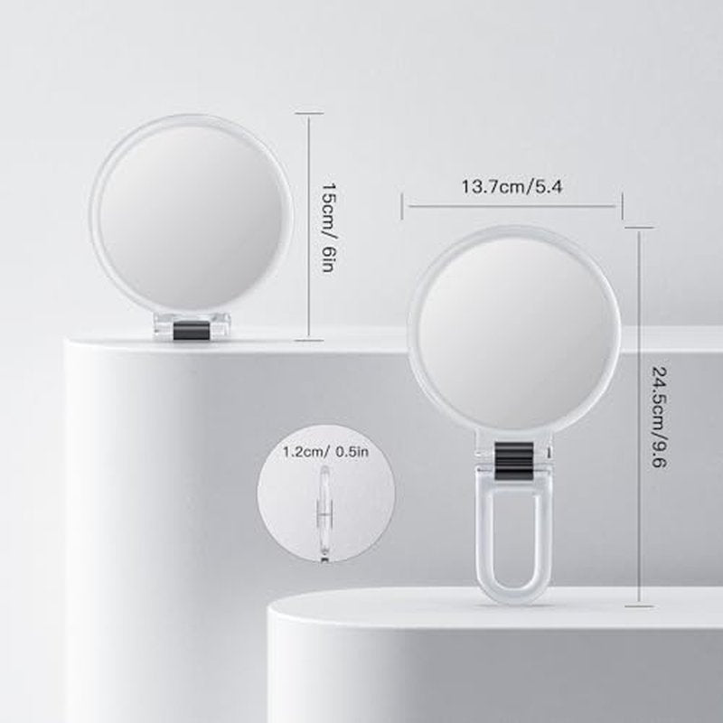 Beautifive Handheld Magnifying Mirror, 20X/1X Travel Mirror 5.4" Double Sided Hand Mirror with Handle, Small Hand Held Mirror with Adjustable Handle, Travel Makeup Mirror with 20x Magnification