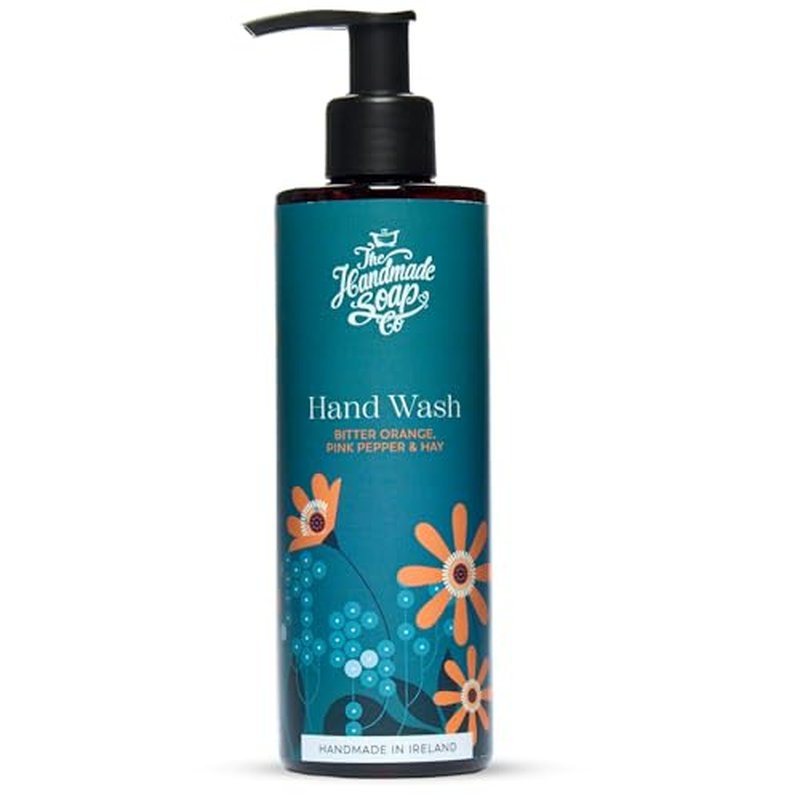 The Handmade Soap Company Hand Wash, Bitter Orange, Pink Pepper, & Hay Liquid Hand Soap, Natural Liquid Soap, Moisturizing Hand Soap, Cruelty Free & Vegan Hand Soap, 8.5fl oz