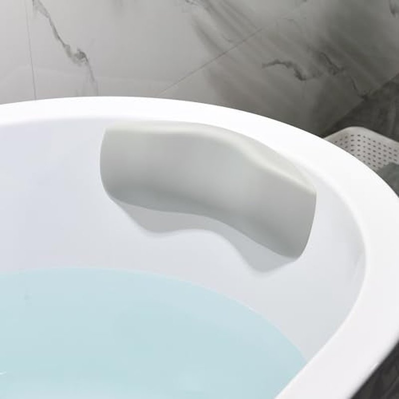 Guluto Bath Pillow, Bathtub Pillow with Self Suction, Waterproof Bath Pillows for Tub Head and Neck Support, Relaxing Bath Tub Pillow for Soaking, Spa Accessories Grey