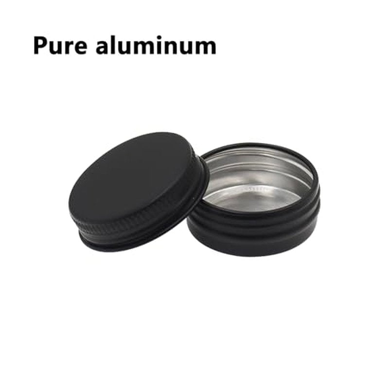 Aluminum Tin Jars Containers,ULIFESTAR Leak Proof Cosmetic Tin Jars Containers,Round Tin Cans with Lids,10PCS Black Cosmetic Sample Refillable Containers for Spice (0.53 ounces 40*18mm/1.57*0.7")