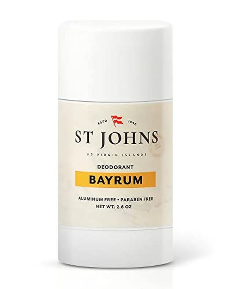 St Johns Bay Rum Aluminum Free Deodorant | Long-Lasting, Odor Resistant, & Soothing | Clear Deodorant Stick | Odor-Free Deodorant Made of Natural Compounds | Mens Bay Rum Deodorant (2.6 oz Stick)