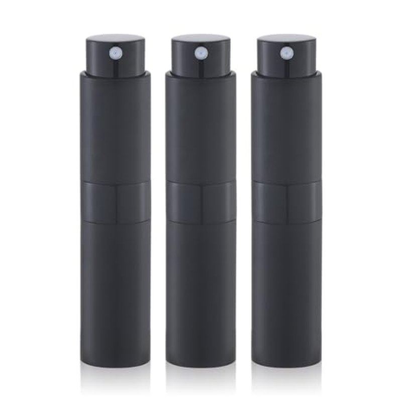 Fusupak 8ml Perfume Atomizer, Travel Cologne Spray Bottle, Refillable Portable Sprayer (Black)