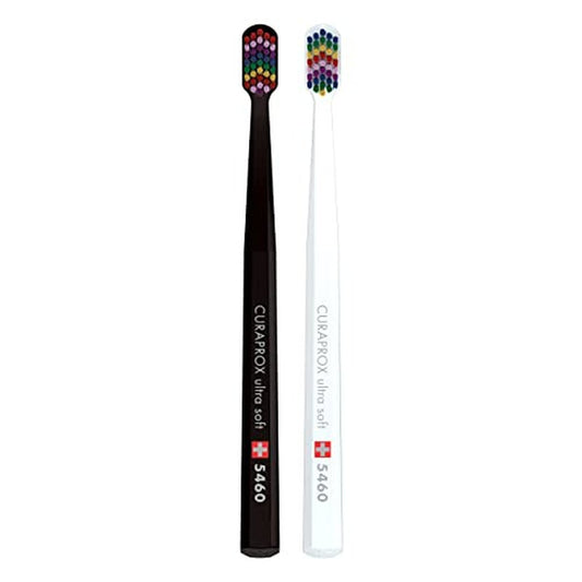 Curaprox CS 5460 Ultra-Soft Blue and Pink Battery Powered Toothbrush for Adults, Different Days Special Edition, Pack of 2
