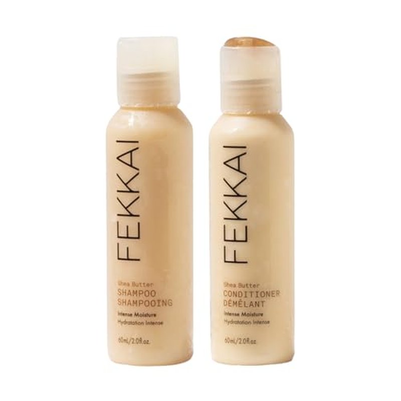 FEKKAI Shea Butter Shampoo (1 Liter) + Conditioner (1 Liter) - Improves Moisture, Softness & Shine - Reduces Frizz by 61% Up to 12H - Free of Sulfates, Parabens, Phthalates - Vegan, Cruelty-Free