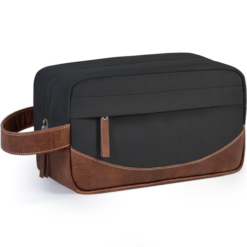 Ezday Travel Toiletry Bag for Men, Hanging Toiletry Organizer, Water Resistant Shaving Kit with Large Capacity for Travel Accessories (Black)