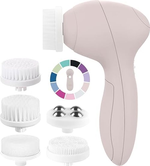 Facial Cleansing Brush | Face Scrubber Exfoliator Skin Care Beauty Products Powered Electric Wash Exfoliating Skincare Women Spin Cleanser Tools Cleaning Scrub Washer Self Care (Agate)