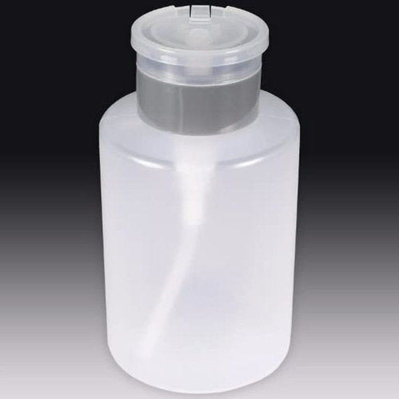 9oz Gray Push Down Pump Dispenser Empty Refillerble Bottle with Flip Top Cap - for Nail Polish, Travel, Cosmetics Packaging