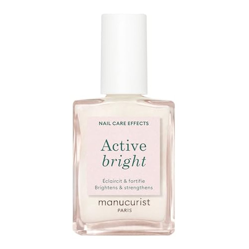 Manucurist Active Glow™ Blueberry Jelly Gel Nail Polish & Care - Ultra-Glowy 2 in 1 Nail Concealer & Care - Plant-Based Ingredients: Sweet Almond Oil, Blueberry extracts - Rose Mirror-Like Shine Nails