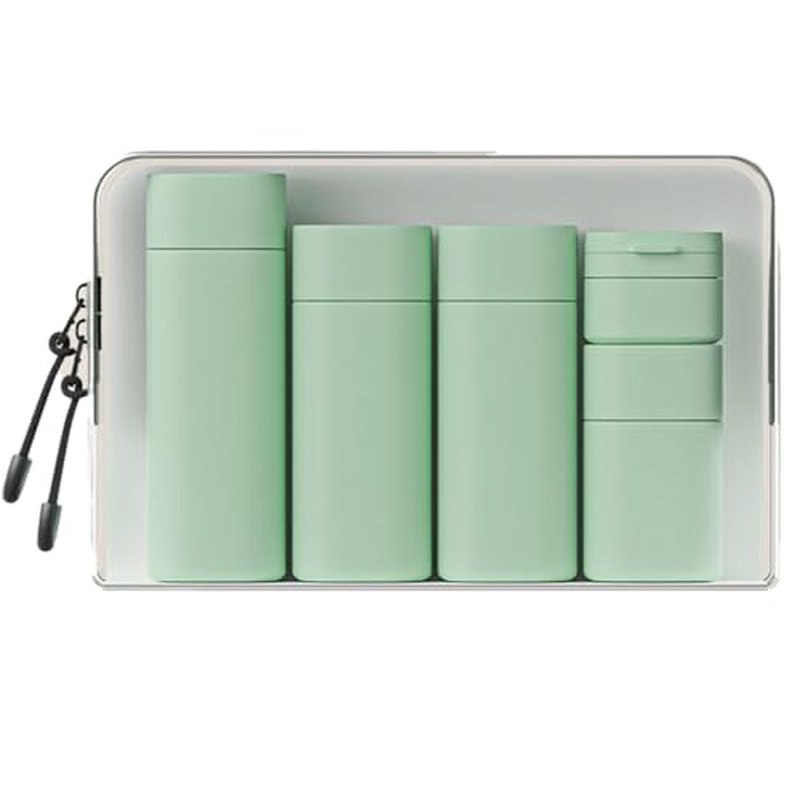 cirea Travel Bottles Set - TSA Approved Leak Proof Squeezable Containers for Toiletries, Conditioner, Shampoo, Lotion & Body Wash Accessories (green)