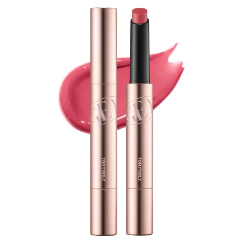 TONYMOLY Get It Tint Glaze Balm, Hydrating & Plumping Tinted Lip Balm, Glow Lip Gloss with Glossy Finish, Korean Lip Crayon, 01 Rosy Puree