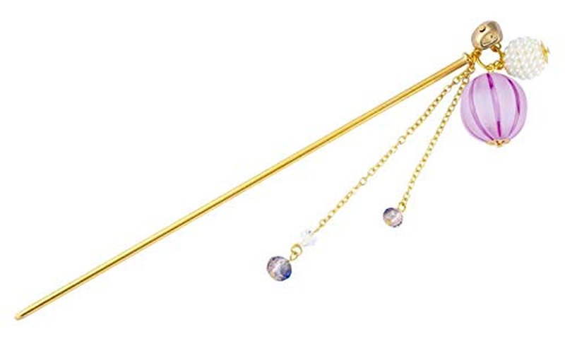 Hair Stick for Bun Kanzashi Metal Hair Pin, Japanese Style Hairpin Hair Chopsticks Hair accessory for women (Bubble ball/Pink)