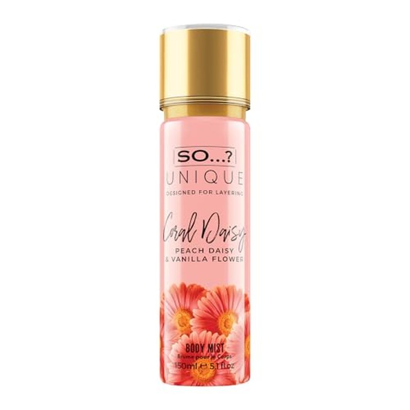 So…?… Unique Coral Daisy Body Mist - Perfume for Women - Gourmand Fruity Vanilla Perfume - Gifts for Women - Body Spray for Women - 5.1 oz