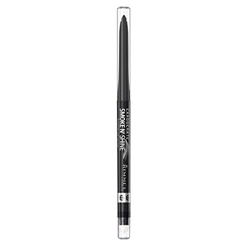 Rimmel London Exaggerate Smoke n' Shine Eye Definer Eyeliner, Long-Wearing, Gel Formula, Flake-Free, 001, Little Black Smokey, 0.01oz