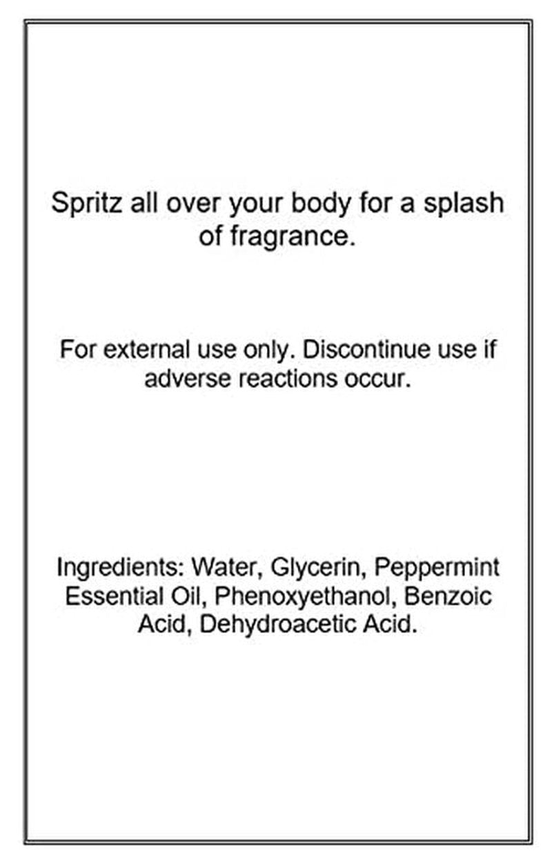 Peppermint Essential Oil Body Spray, 2 ounces, Body Mist for Women with Clean, Light & Gentle Fragrance, Long Lasting Perfume with Comforting Scent for Men & Women, Cologne with Soft, Subtle Aroma For