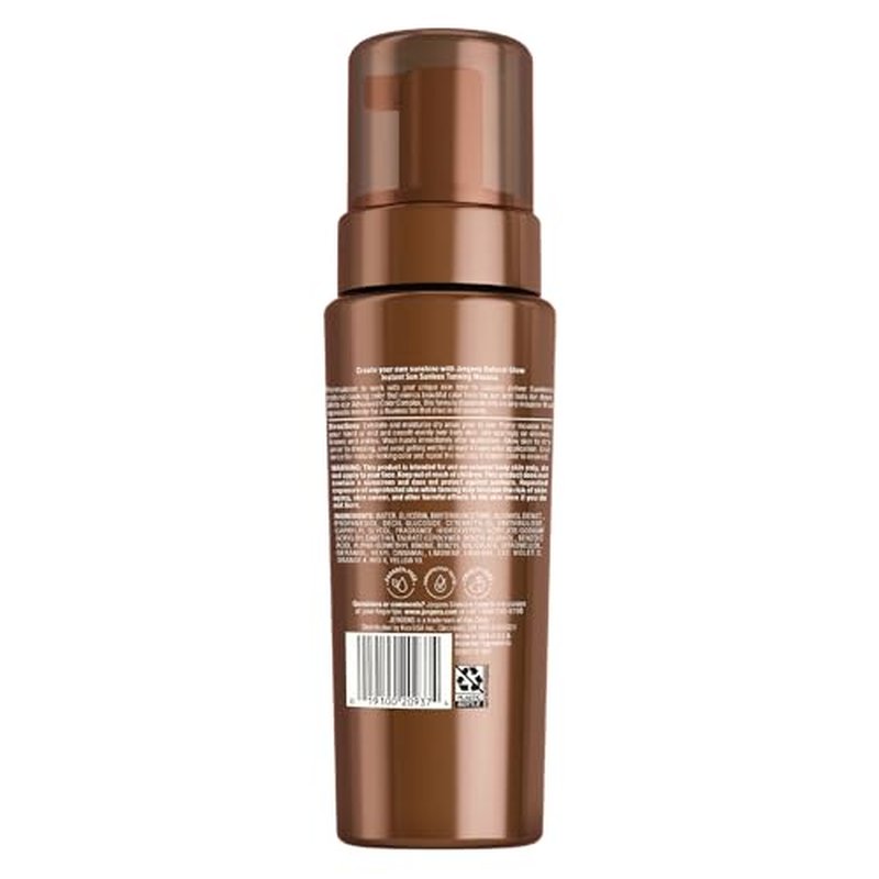 Jergens Natural Glow Instant Sun Body Mousse, Self Tanner for Light Bronze Tan, Sunless Tanning Body Bronzer, Fake Tan for Fair to Medium Skin, 6 Ounce