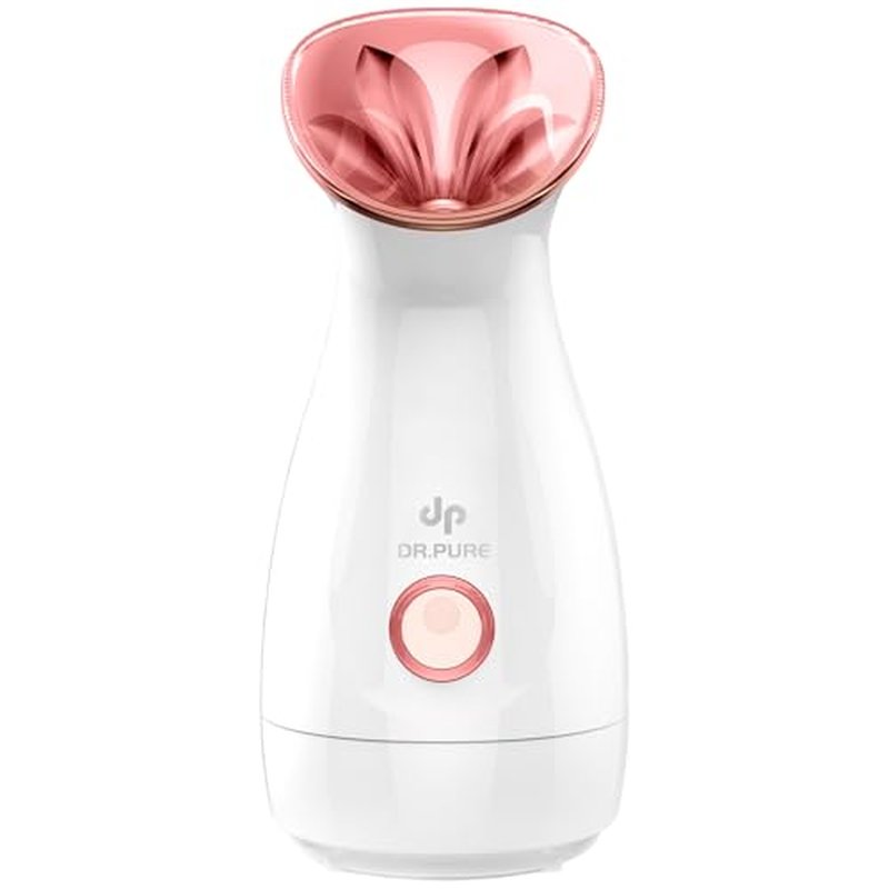 Dr. Pure Facial Steamer for Deep Cleaning: Face Steamer Unclogs Pores - Home Sauna Spa Humidifier Hot Mist for Women Men Sinuses Moisturizing Skin Care Tool (Black)