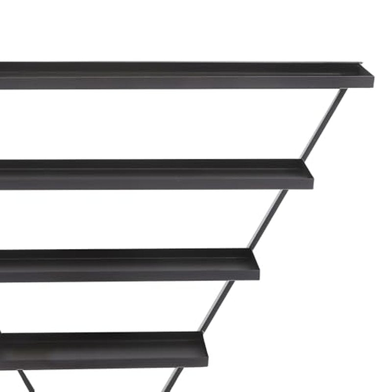 LEYSRIS Wall-Mounted Nail Polish Rack, Set of 10 Triangular Black Nail Polish Shelf Lipstick Perfume Cosmetic Display Shelf for Home Spa Nail Salon Shop