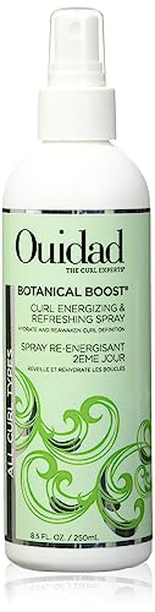 Ouidad Botanical Boost Curl Energizing & Refreshing Hair Spray, 8.5 fl oz, Curl Spray for Lasting Definition, No-Residue Hair Spray for Curly Hair, Adds Weightless Moisture, All Curl Types
