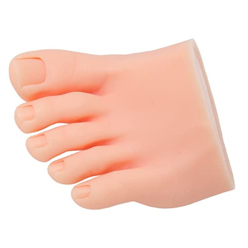 Nail Art Foot Model, Reusable Portable Practice Fake Foot Model Washable Professional for Salon for Beginner (Left)