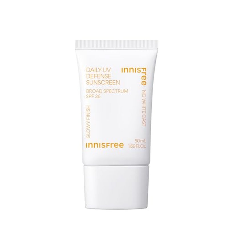 innisfree Daily UV Defense Sunscreen Broad Spectrum SPF 36, Invisible Korean Sunscreen for Face with No White Cast (Packaging May Vary)