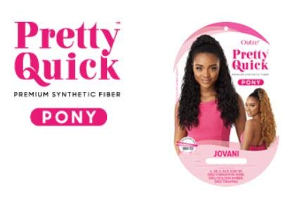 Outre PRETTY QUICK DRAWSTRING PONY Long Curly Wave Ponytail Premium Synthetic Heat Resistant Secure Fit Quick Easy Styling Soft Feel Natural Luster - JOVANI (DR2/TMS)