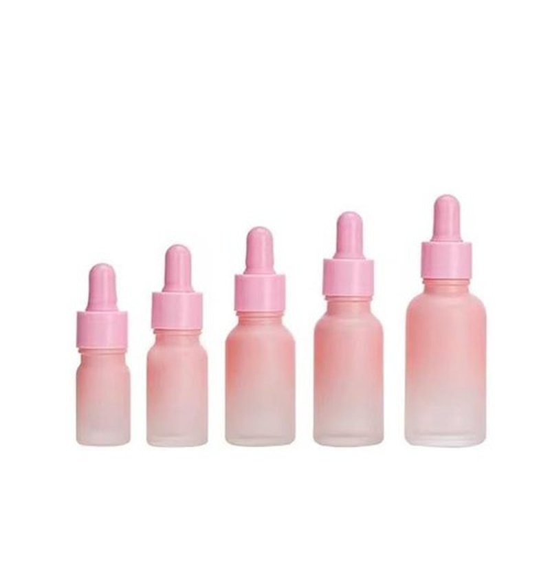 YORROR 10 Pcs 10ml Glass Dropper Bottle,Empty Refillable Gradient Pink Dropper Bottle Travels Bottle for Essential Oils,Aromatherapy,Perfume,Cosmetic, Laboratory