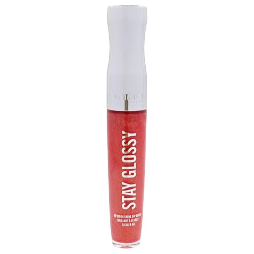 Rimmel Stay Glossy 6HR Lip Gloss, Claridge's Ruby, 0.18 Fl Oz (Pack of 2)