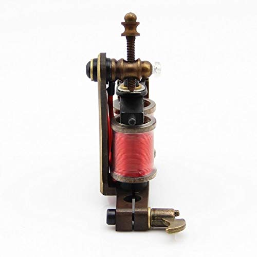 Professional Tattoo Coil Machine Gun CNC Carved Brass 10 Wrap Coils Handmade Tattoo Liner Machines Excellent Supply for Professional Tattooist Artists