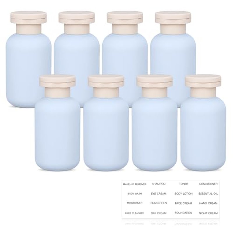 UMETASS Travel Shampoo Bottle, Empty Plastic Squeeze Bottles 3.4oz with Flip Cap, Lotion Container for Toiletries