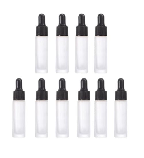 YORROR 10 Pcs 10ml Frosted White Glass Dropper Bottle with Eye Dropper,Empty Refillable Dropper Bottle Travels Bottle for Essential Oils,Aromatherapy,Perfume,Cosmetic,Laboratory
