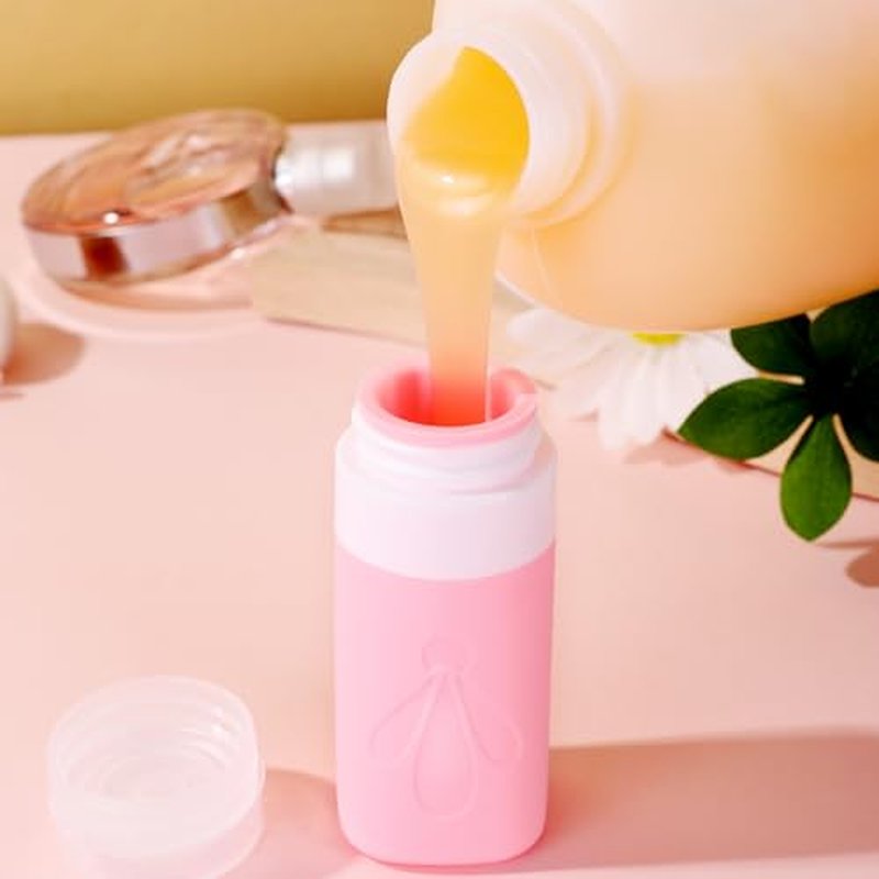 INSFIT Travel Bottles for Toiletries, TSA Approved 2oz Travel Size Containers, BPA Free Leak Proof Squeezable Silicone Tubes for Shampoo Conditioner Lotion Soap with Labels