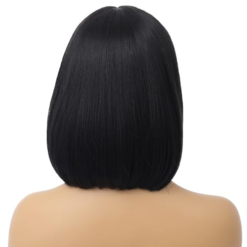 WTHCOS Blonde Wig with Bangs Short Straight Blonde Wig Short Blonde Wigs for Women Platinum Blonde Wig Bob Synthetic Wigs Daily Cosplay Party Wig with Wig Cap