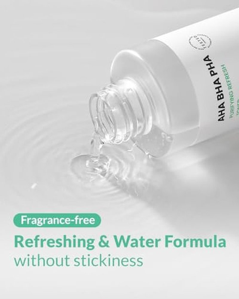 HERBNOTE AHA BHA PHA Purifying Refresh Toner - Skin Trouble Eraser, Immediate Exfoliation & Sebum Removal - Contains Niacinamide for Breakouts - Removes Blocked Sebum & Dead Skin Cells, 6.76 f l. oz