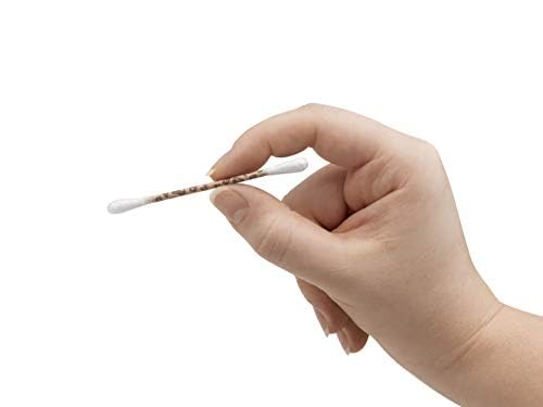 Swisspers Premium Leopard Paper Swabs – 300 Count (Pack of 1) – Fun and Stylish Cotton Swabs with Leopard Print Design – 100% Cotton Tips for Beauty and Personal Care