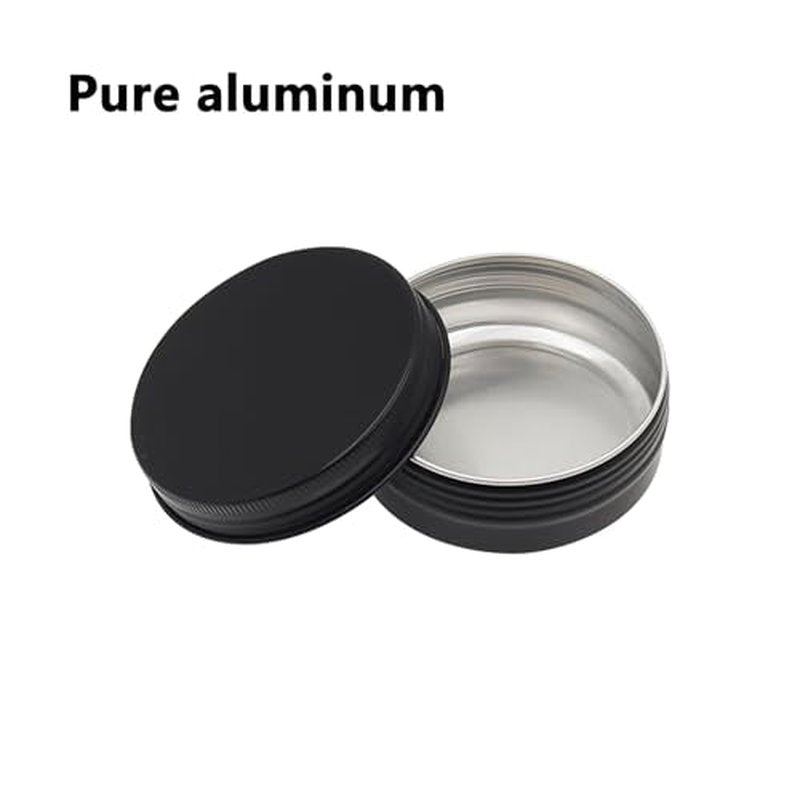 Aluminum Tin Jars Containers,ULIFESTAR Leak Proof Cosmetic Tin Jars Containers,Round Tin Cans with Lids,10PCS Black Cosmetic Sample Refillable Containers for Spice (2.12 ounces 68*25mm/2.67*0.98")