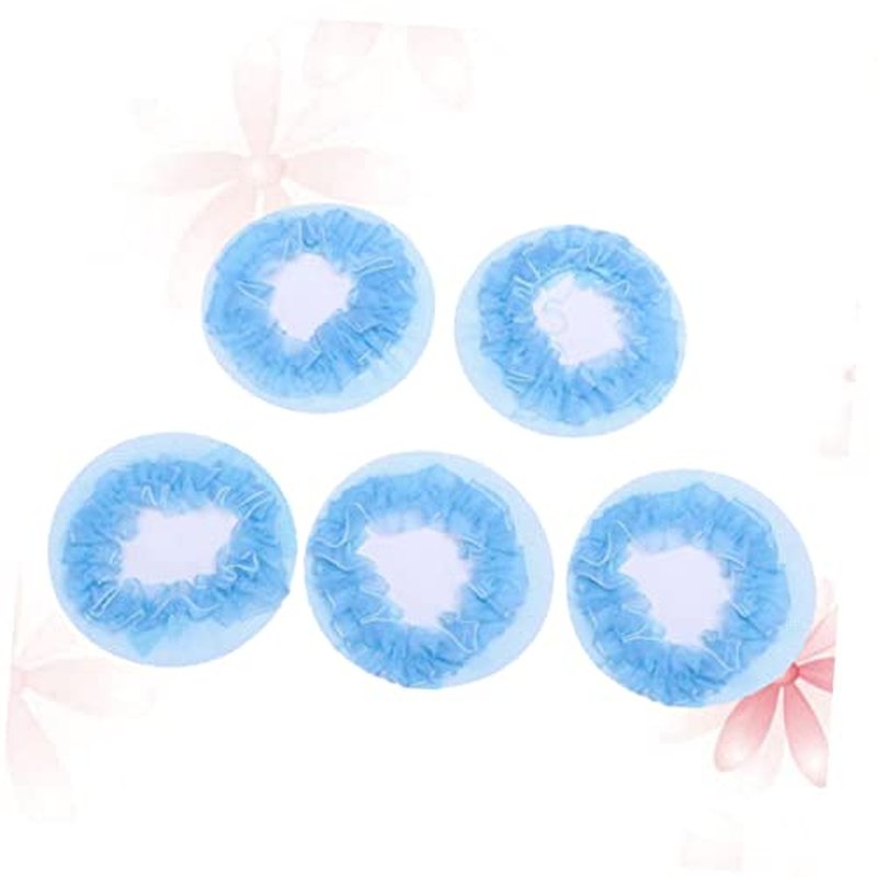 OHPHCALL 5pcs Set Hair Bun Net Ballet Hair Net Invisible Bun Cover Hair Covers for Women Dance Hair Nets Barrette Bun Cover Hair Net with Lace Round Ponytail Comb Hair Bun Cover Blue