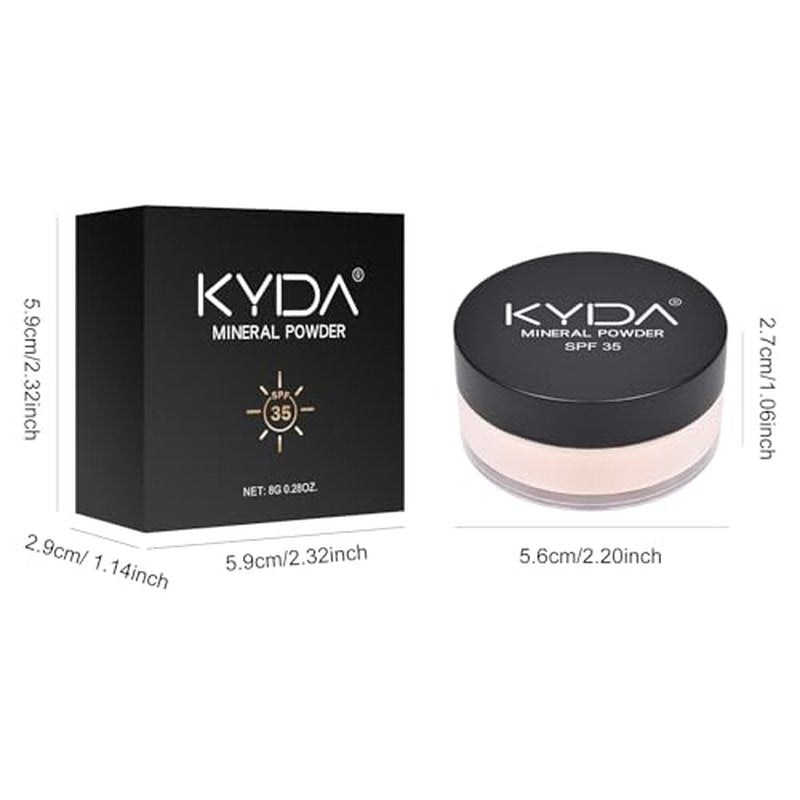 KYDA Mineral Setting Powder, SPF 35 Translucent Shimmer Mineral Loose Powder, Sheer Coverage, Weightless Oil Free Setting Powder, Blurring Finishing Powder, Extend Base Makeup, Veil Translucent