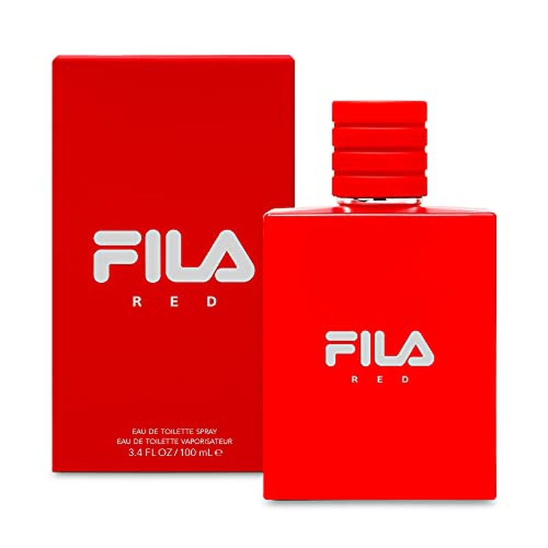 FILA RED Fragrance for Men - Eau de Toilette Spray with Notes of Bergamot, Jasmine, Nutmeg, Sandalwood, and More - Sport-Inpired Scent for Day or Night - 3.4 oz.