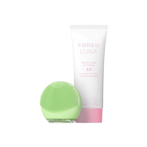 FOREO LUNA 4 go Face Cleansing Brush & Firming Face Massager + LUNA Micro-Foam Face Cleanser 2.0, 3.4 oz - Face Wash - Pore Minimizer - Face Care - Facial Skin Care Products - For All Skin Types