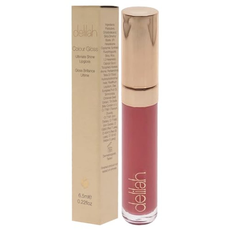delilah - Ultimate Shine Lip Gloss - Amalie - Long Lasting, Hydrating, Non-Sticky & Moisturizing Vegan Formula - Vitamin E - Paraben Free - Cruelty Free - Glossy Finish - 0.22 Oz