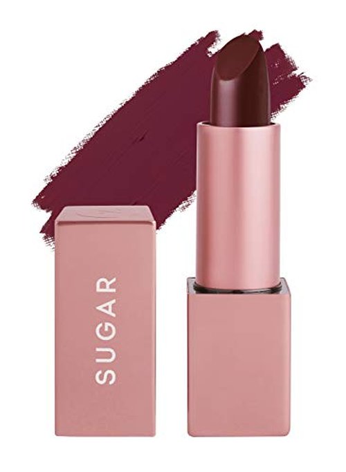 SUGAR Cosmetics Mettle Matte Lipstick, Superior Pigmentation, Ultra-Light Smooth Silky Lips - 03 Lyssa (Deep Burgundy Red)
