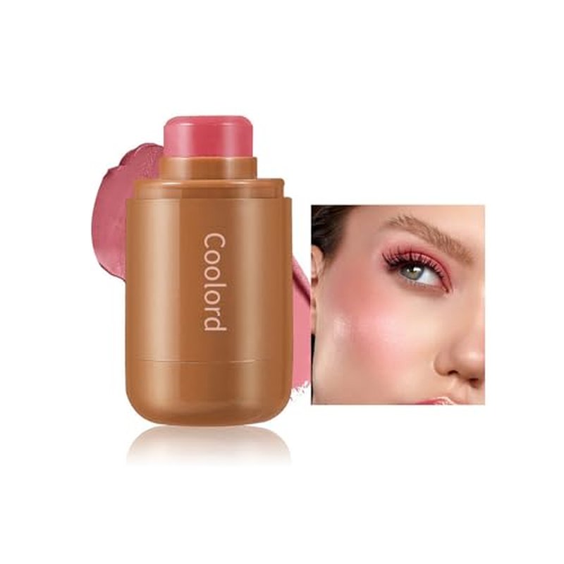 Pocket Blush Stick,Cream Blush Stick,3-In-1 Buildable Natural Blush Stick for Cheek, Eyes, Lips,Long Lasting Lightweight Blendable Blush for cheeks,Non-Greasy (01, #)